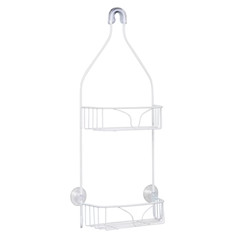 Style Selections White Steel 2-Shelf Hanging Shower Caddy 8.8-in x 4.2-in x 21-i