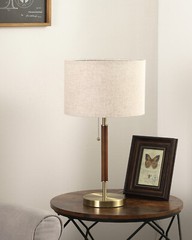 EDISHINE Modern Table Lamp Mid Century Nightstand Pull Chain Switch Bedside Lamp