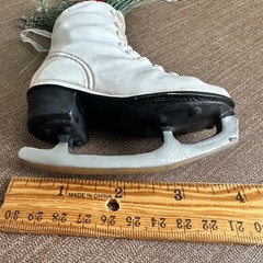 White Ice Skate Ornament Pinecone Berries Christmas Tree Decor Realistic Holiday