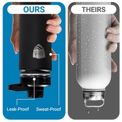 Aqua Armour Insulated Leak-proof Water Bottle W/ Straw & Twist Lids, 22 or 40oz