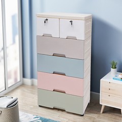 5 Layers Drawer Doll Clothes Storage Cabinet Plastic With Locker Bedroom Armoire