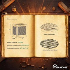 YITAHOME 35 Gallon Outdoor Deck Box, Lockable Waterproof Storage Box, Resin Stor