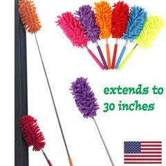 Extendable Soft Microfiber Duster Dusting Brush Cleaning Tool Washable