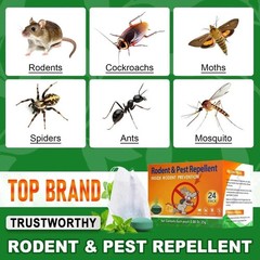 Natural Rodent Repellent Peppermint Sachets 24 Pack Mouse Mice Pest – US