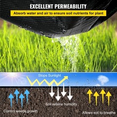 VEVOR 5’x 250′ Weed Barrier Landscape Fabric Ground Cover 5oz PP Dual Layer