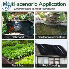 Black 10 x 13 ft 20 Mil HDPE Fish Pond Liner Pond Liners Waterproof Fish Liner