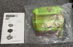Greenworks PRO 60V 4.0 Ah 4 Amp Battery LB604 With CAC801 Battery Charger 3A