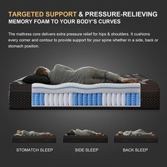 12″ 14″Twin Full Queen King Size Gel Memory Foam Spring Mattress In A Box