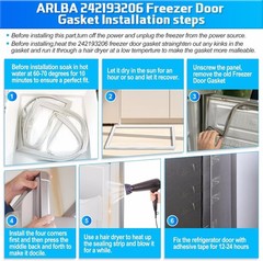 New — Refrigerator Door Gasket for Frigidaire 242193206 White