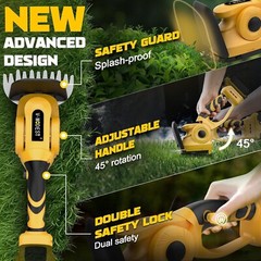 2-in-1 Cordless Hedge Shrubbery Trimmer Grass Shear For DeWALT 20V MAX Battery