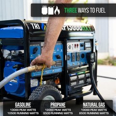 XP15000HXT 15,000 Watt Tri Fuel Portable Home Power Backup HXT Generator w/CO Al