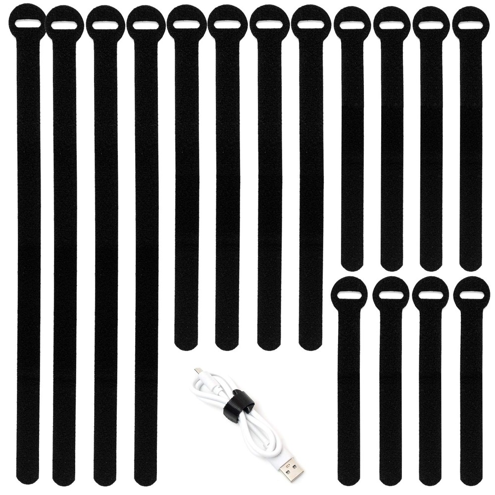 150PCS Reusable Cable Ties – 4+6+8+10inch 4″+6″+8″+10″(150 Pack), Black
