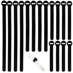 150PCS Reusable Cable Ties – 4+6+8+10inch 4″+6″+8″+10″(150 Pack), Black
