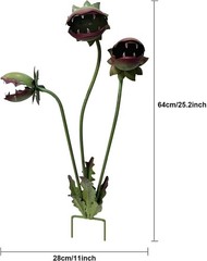 Metal Carnivorous Plant Garden Stake, Spiky Venus Flytrap Garden Art Outdoor