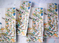 WILLIAMS SONOMA PAPILLON BUTTERFLY NAPKINS SET OF FOUR 85 COTTON 15 LINEN NWTAGS
