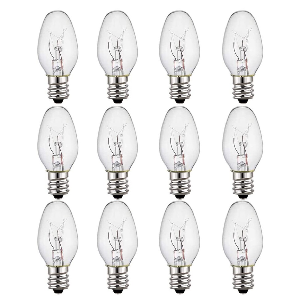 Best 12 Pack Wax Warmer Bulbs 15 Watt Light Bulbs for Scentsy Plug C7/120V/E12
