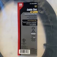 GB 45-536UVBSP Heavy Duty Cable Tie, 10.3 in, 6/6 Nylon, Black, 36 in L