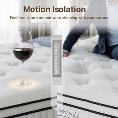 CHITA Hybrid Mattress with Pocket Springs, Motion Isolation ( Medium Firm)