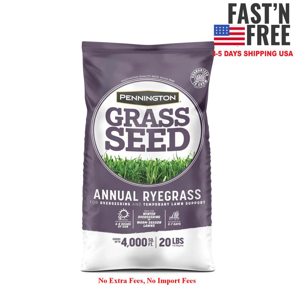Pennington Annual Ryegrass Grass Seed, for Sun to Partial Shade, 20 lb, NEW USA