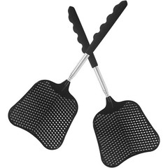Telescopic Fly Swatter Stainless Steel Handle Heavy Duty Fly Swatters 2 Pack Set