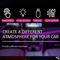 1PCS Touch Control Car USB Blue LED Light Atmosphere Night Light Dimmable New