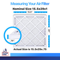 Filter King 15.5x29x1 Air Filter 4-PACK MERV 8 Actual Size 15.5 x 29 x .75″