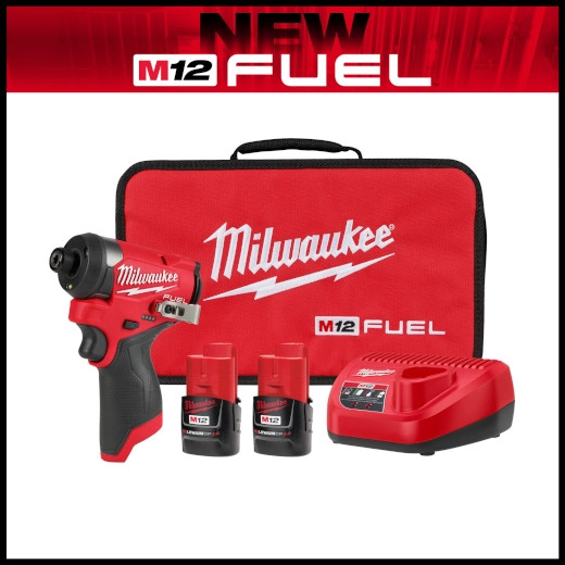 Milwaukee 3453-22 M12 FUEL 1/4″ Hex Impact Driver Kit