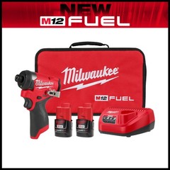 Milwaukee 3453-22 M12 FUEL 1/4″ Hex Impact Driver Kit