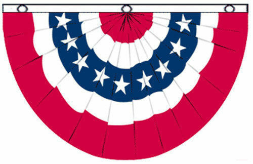 (2 Pack) 3’x5′ USA Bunting Flag Red White Blue Banner American Patriotic 5×3