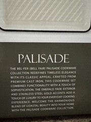 New 16″ Enameled Cast Iron Grill Pan Dark Green (Thyme) Stainless Steel Accents.