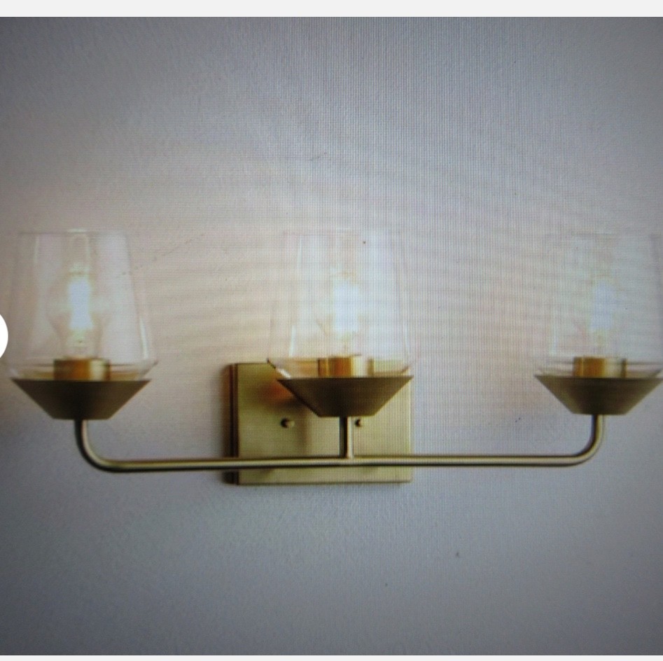 Progress Lighting Avec 24.25 in. 3-Light Brushed Gold Contemporary Vanity Light