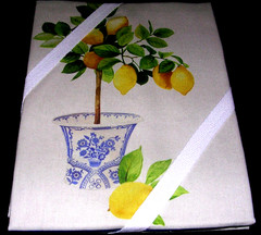WILLIAMS SONOMA LIMONE TEA TOWELS SET OF TWO 100% COTTON TURKEY NEW WITH TAGS