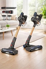Cordless Stick Vacuum Cleaner 26Kpa, 45Min Runtime, Anti-Tangle, 1.5L Dust Cup