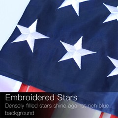 2 Pcs 40 Inch American US Flag Windsock USA Patriotic Decorations Embroidered