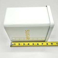 Vtg Retro Martha Stewart Sugar Metal Enamel Tin Canister Kitchen White Yellow