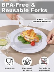 WDF 300PCS Silver Plastic Forks Heavy Duty Plastic Forks Disposable Sturdy&…