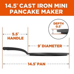 Cast Iron Silver Dollar Pancake Pan Griddle Makes 7 Mini Pancakes Easy Clean