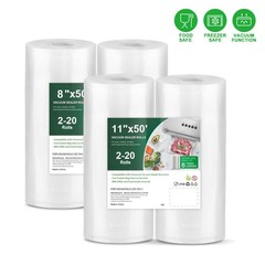 8″x50′ 11″x50′ Vacuum Sealer Rolls Commercial Grade Food Saver Storage Bags 4Mil