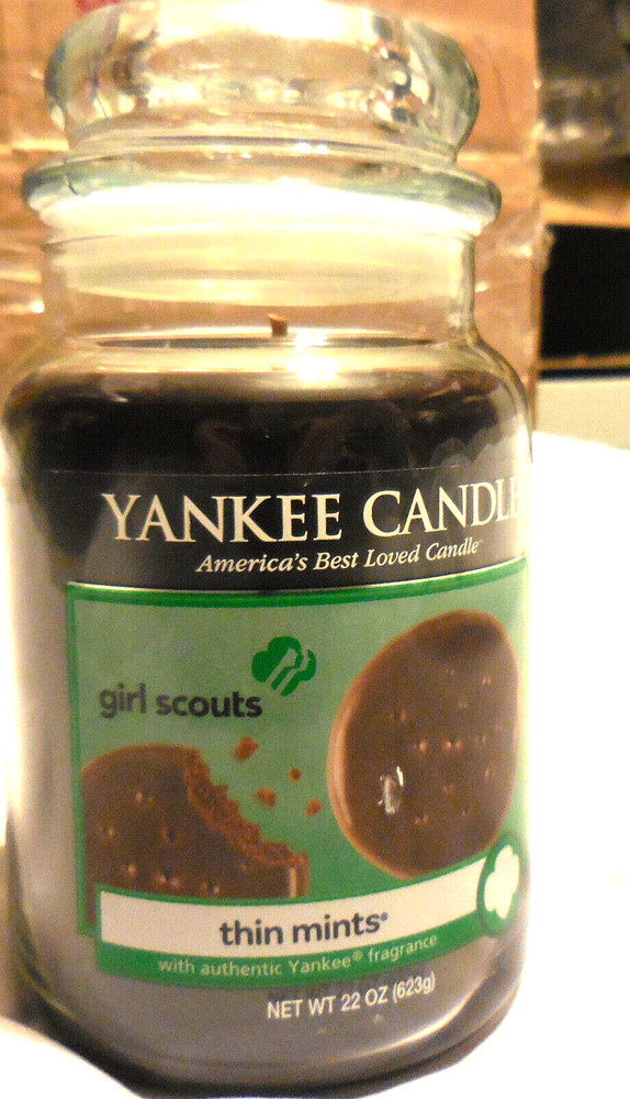 22 oz authenic Yankee Candle America’s Best Loved Girl Scout Thin Mints ,VTG