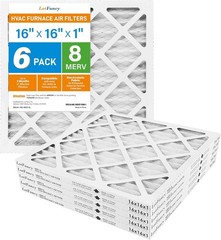 6 Pack 16x16x1 Air Filter MERV 8 Electrostatic Pleated Furnace AC Filter