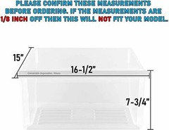 Lower Clear Crisper Pan Compatible with Whirlpool Refrigerator WP2188664 2188664