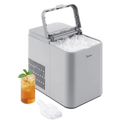 Midea Countertop Bullet Ice Maker 26.5 lb 2 Sizes Fast 6‑Min Ice Auto‑Clean Port