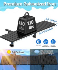 Above Ground Pool Side Bar 49.4in 110LBS Black