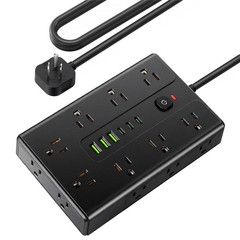 Power Strip Surge Protector with 16 Outlets 3 USB A and 3 USB C Ports Flat Plug