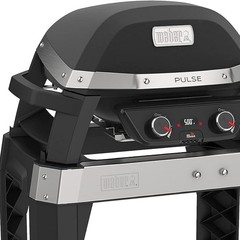 Weber Pulse 2000 Electric Grill Rolling Cart w/Foldable Table, Black BRAND NEW
