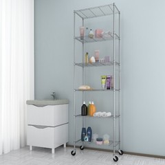 Carbon Steel Metal Shelf Organizer with Hooks for Kitchen DIY Combination Design
