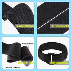 16Ft 2 Inch Wide Cable Ties, Jumpso Heavy Duty Hook and Loop Straps with 15 Buck