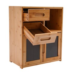 Bamboo Kitchen Countertop Cabinet Pantry Sideboard Storage Cabinet with Drawers