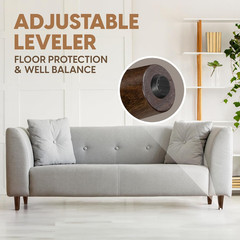 Yes4All 6-Inch round Wooden Furniture Legs Set of 4, Adjustable Replacement Feet