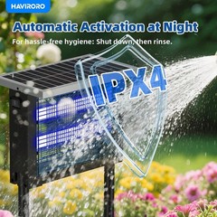 Solar Bug Zapper Outdoor 2000 Sq Ft Rechargeable Mosquito Fly Killer Lamp